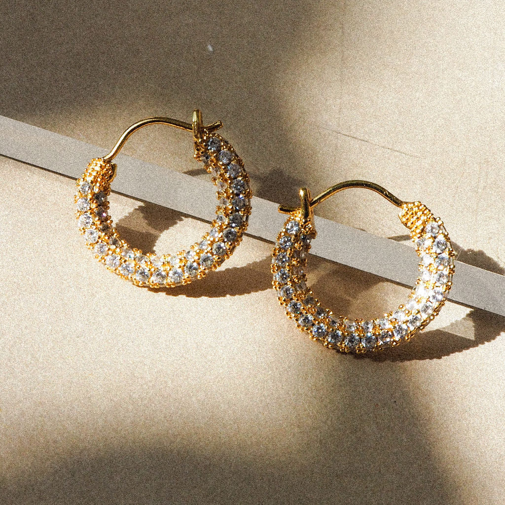 Pave Amalfi Huggie Earrings