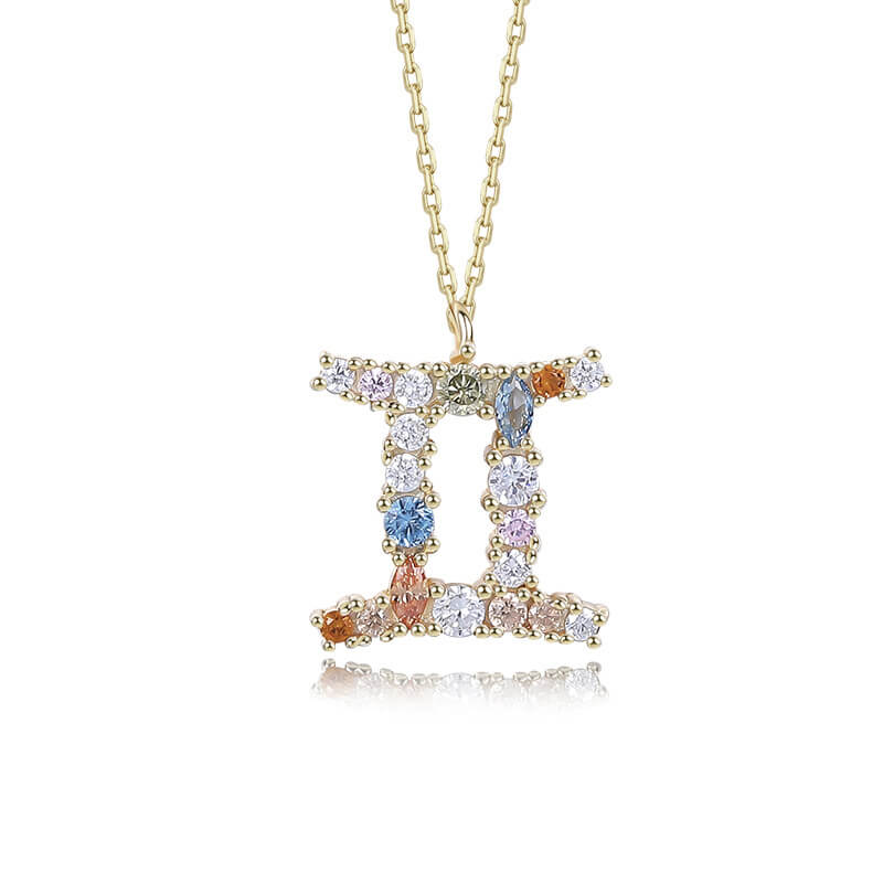 Zodiac Sign Colored Gemstone Necklace