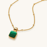 Vintage Square Malachite Necklace