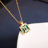 Vintage Square Malachite Necklace
