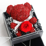 Best Gift-Sincerity Necklace with Rose Bear Box