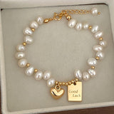 Love&Lucky Card Natural Baroque Irregular Pearl Bracelet