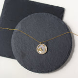 Zodiac Diamond Mother of Pearl Coin Necklace