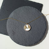 Zodiac Diamond Mother of Pearl Coin Necklace