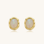 18K Gold Vermeil Colorful Moonstone Stud Earrings - Kira LaLa