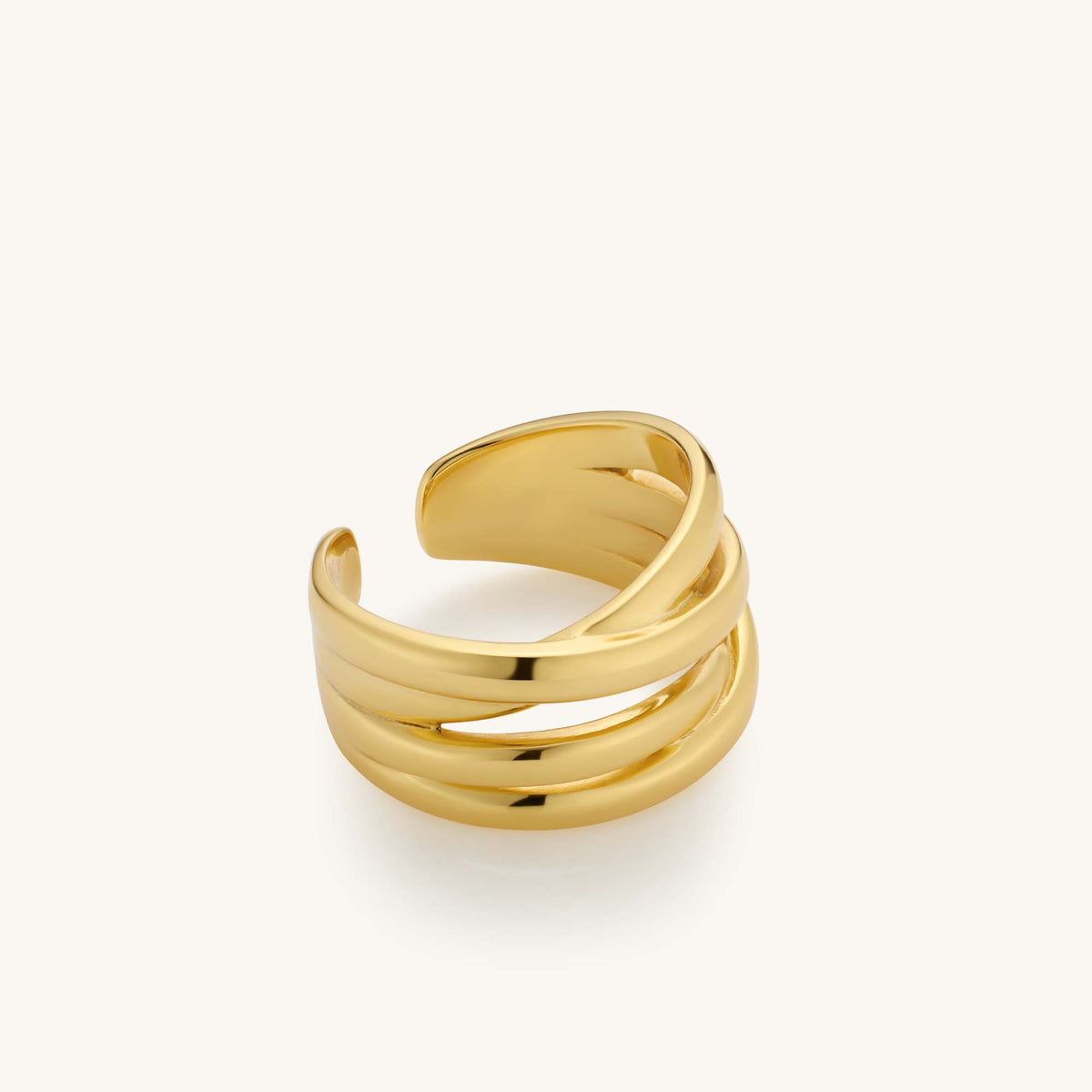 18K Gold Vermeil Multi Layer Line Adjustable Ring – Kira LaLa