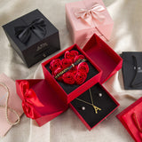 Best Gift-Blessed Letter Necklace with Rose Box