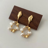 Natural Baroque Irregular Pearl Wreath Earrings