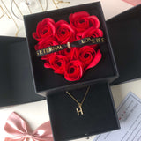 Best Gift-Blessed Letter Necklace with Rose Box