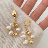 Natural Baroque Irregular Pearl Wreath Earrings