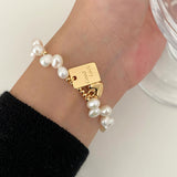 Love&Lucky Card Natural Baroque Irregular Pearl Bracelet