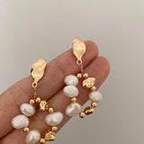 Natural Baroque Irregular Pearl Wreath Earrings