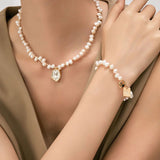 Love&Lucky Card Natural Baroque Irregular Pearl Bracelet