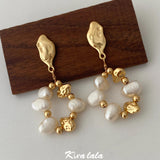 Natural Baroque Irregular Pearl Wreath Earrings