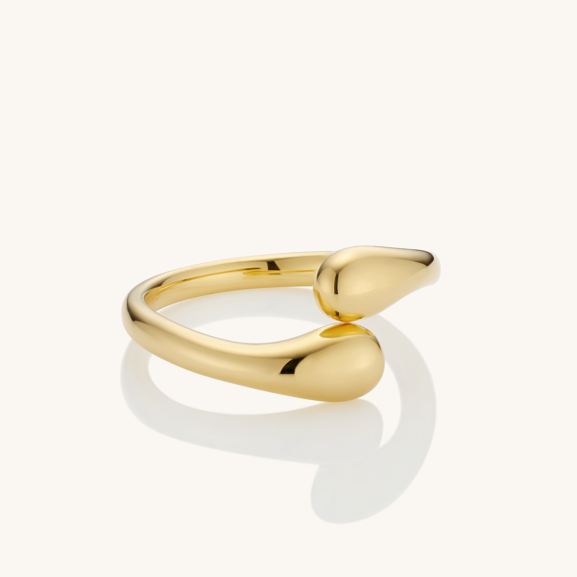 18k Gold Vermeil Double Teardrop Adjustable Ring – Kira LaLa