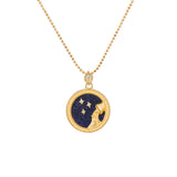 Zodiac Sign Mother of Pearl Coin Necklace