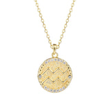 Vintage Zodiac Sign Diamond Coin Necklace