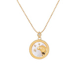 Zodiac Sign Mother of Pearl Coin Necklace