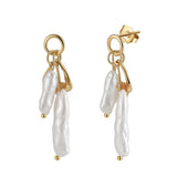 Baroque Pearl Mismatch Drop Earrings