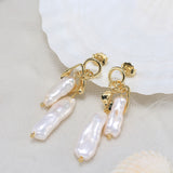 Baroque Pearl Mismatch Drop Earrings