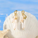 Baroque Pearl Mismatch Drop Earrings