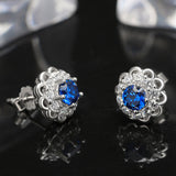 Blue Petals Stud Earrings