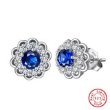 Blue Petals Stud Earrings