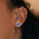 Blue Petals Stud Earrings