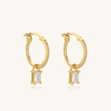 Cubic Zirconia Gem Diamond 18k Gold Vermeil Huggie Hoops - Kira LaLa