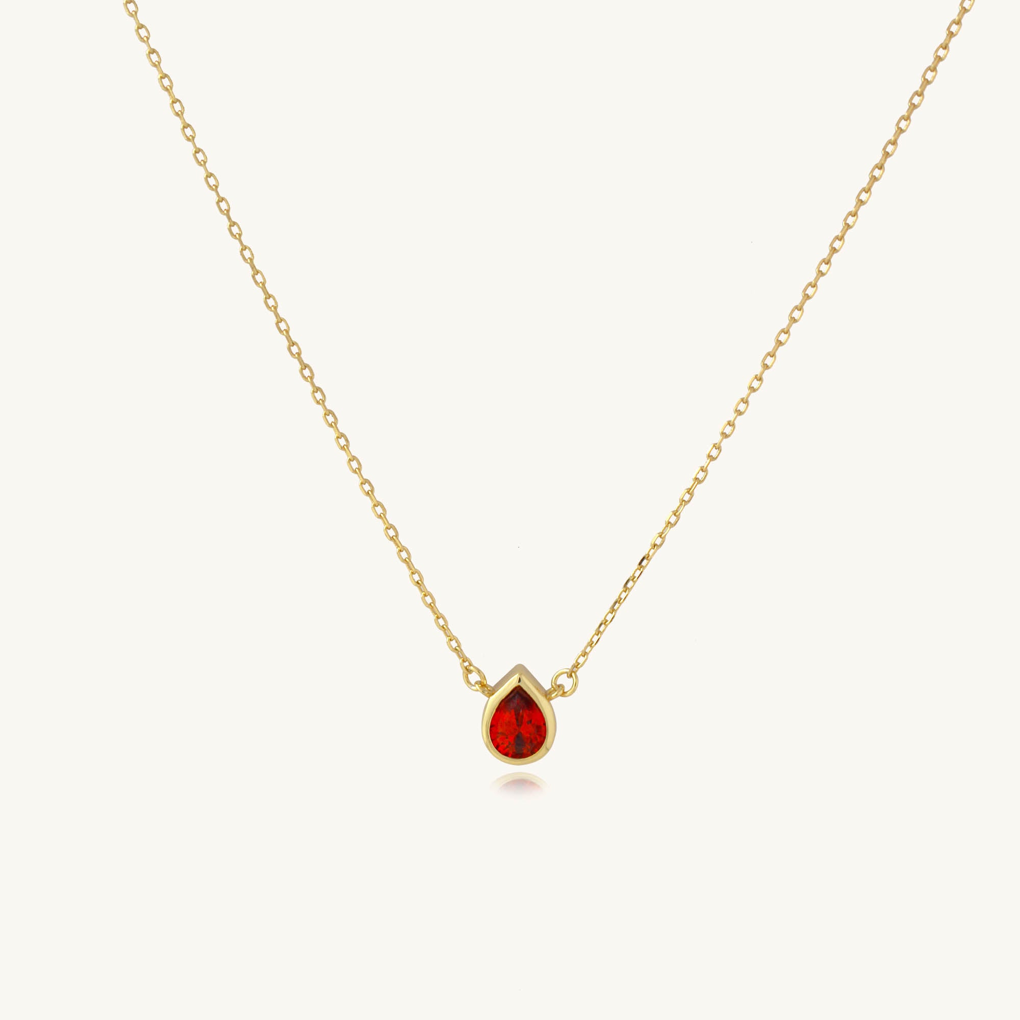 Drop-shape Colorful Gem Personalized Birthstone Necklace – Kira LaLa