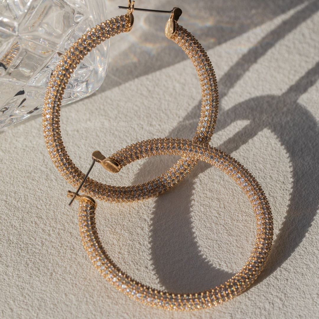 Pave Amalfi Huggie Earrings