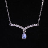 Elegant V-Shape Moonstone Drop Necklace