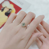 Emerald Forest Moss Agate Ring