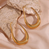 Hollow Curve Large Hook Earrings