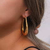 Hollow Curve Large Hook Earrings