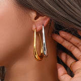 Hollow Curve Large Hook Earrings