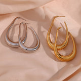 Hollow Curve Large Hook Earrings