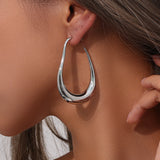 Hollow Curve Large Hook Earrings