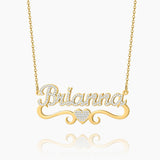 Iced Heart Name Necklace