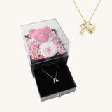 Best Gift-Sincerity Necklace with Rose Bear Box