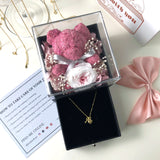 Best Gift-Sincerity Necklace with Rose Bear Box