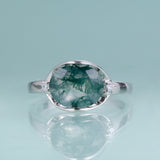 Natural Moss Agate Sterling Silver Ring