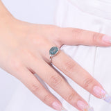 Natural Moss Agate Sterling Silver Ring