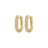 Pave Chain Link Huggie Earrings