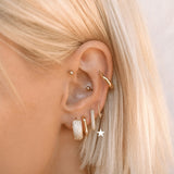 Pave Chain Link Huggie Earrings