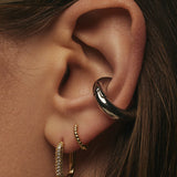 Pave Chain Link Huggie Earrings