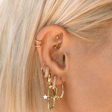 Pave Chain Link Huggie Earrings