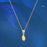 Polished Teardrop Diamond Necklace