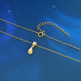 Polished Teardrop Diamond Necklace