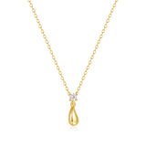 Polished Teardrop Diamond Necklace